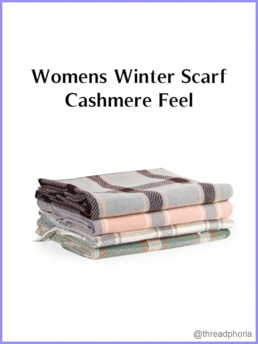 Faux Cashmere Oversized Plaid Winter Scarf Shawl Wrap